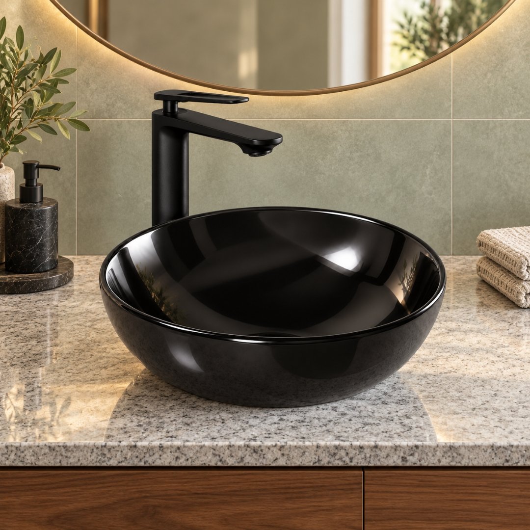 Sonet ERA ROUND BLACK, table top basin